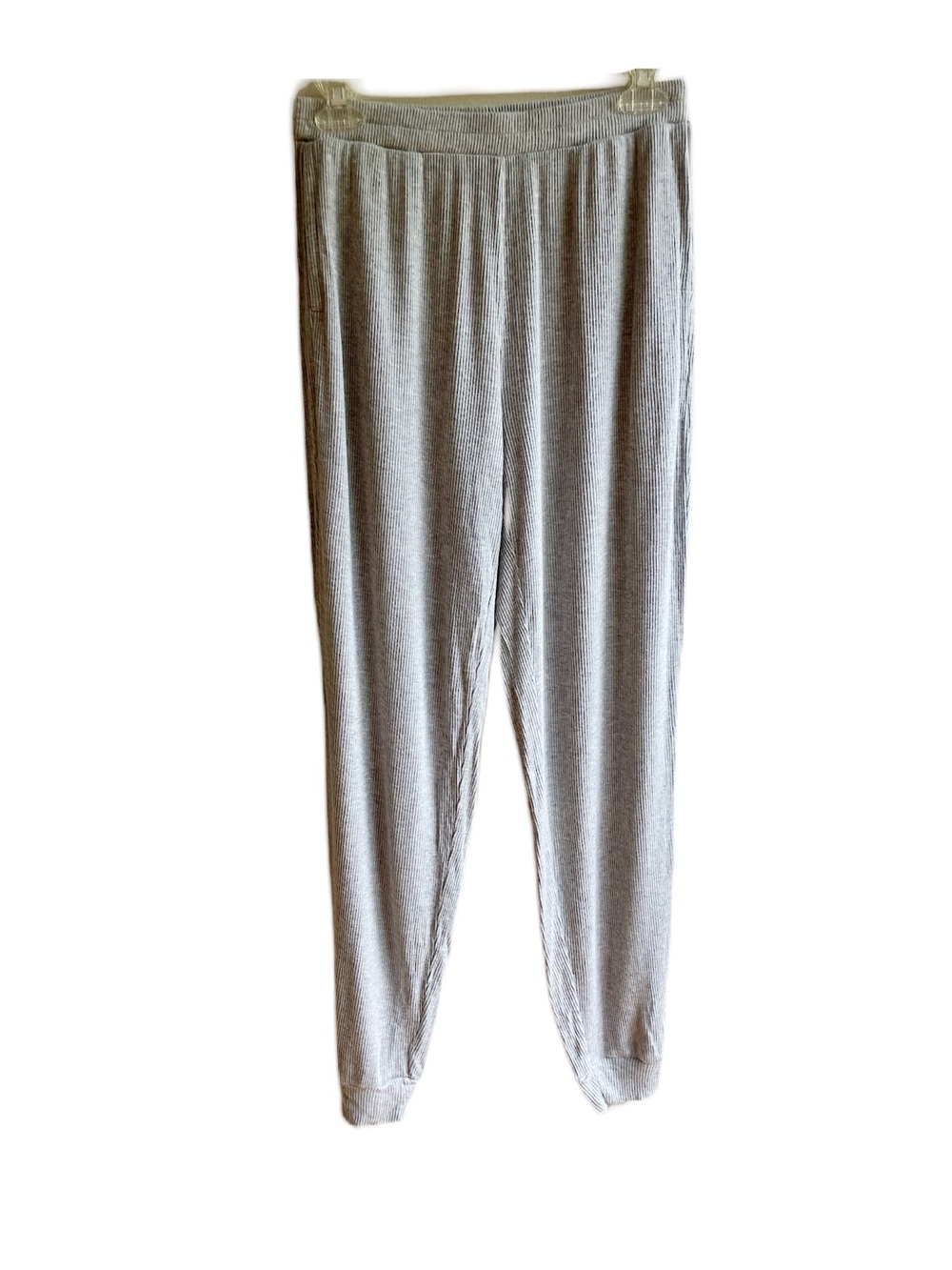 Alo Yoga Muse Gray Ribbed Joggers Size S Pockets Pull On Track Pants Lounge